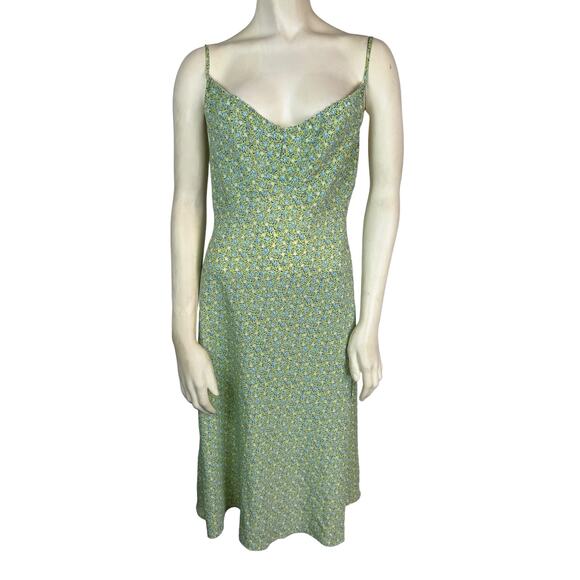 Express Green Sun Dress Y2K 90s Style 5 / 6 Grunge Retro Floral Sundress - Picture 5 of 10